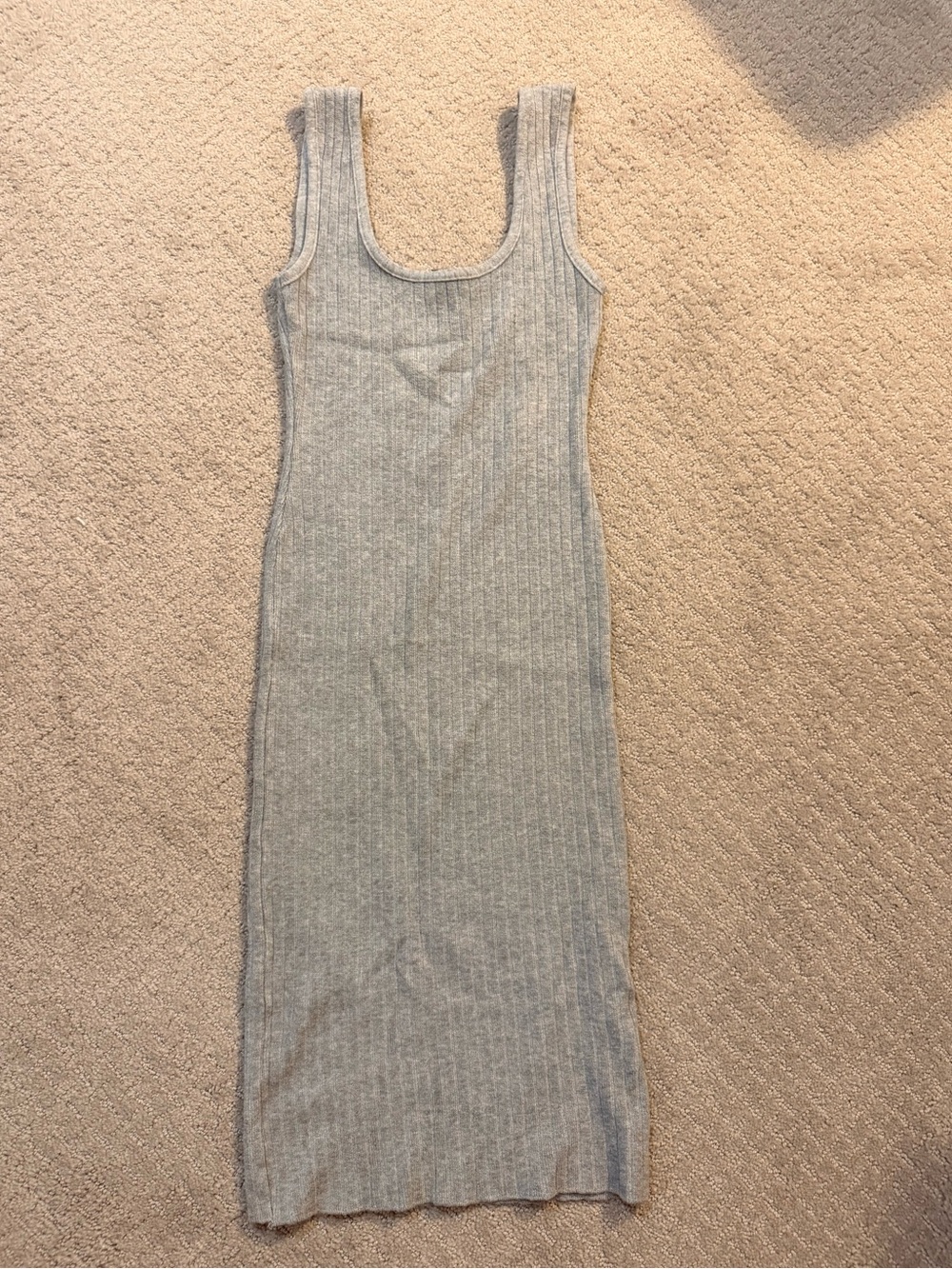 Windsor Light Gray Ribbed Sleeveless Maxi Dress
